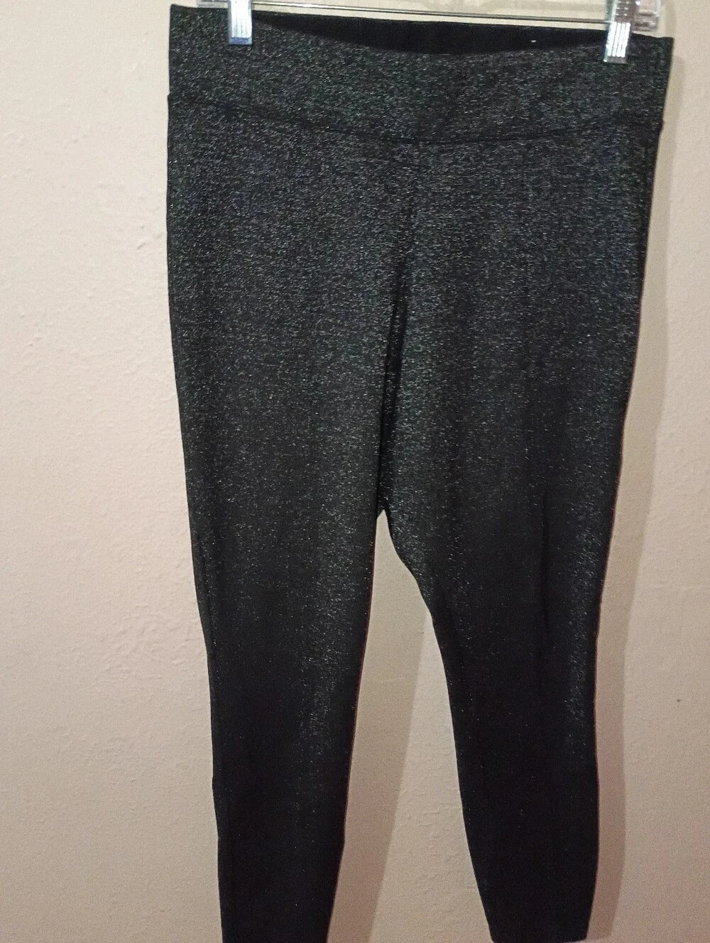 SIZE LARGE SET Calvin Klein Silver Sparkle Sweater & Old Navy Metallic Leggings